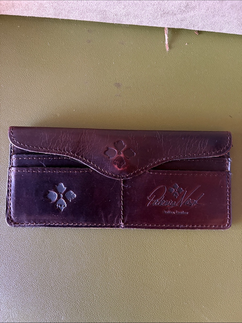 Patricia Nash Dark Brown Leather Card & Key Holder
